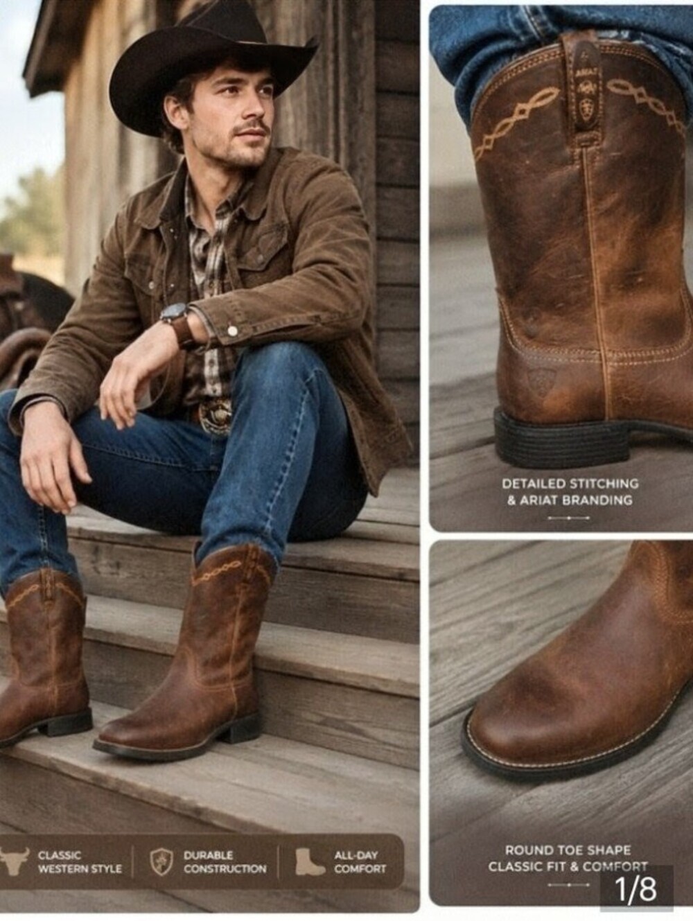NWB Ariat Men's Groundbraker Brown Work Boots Size 9.5 EE wide